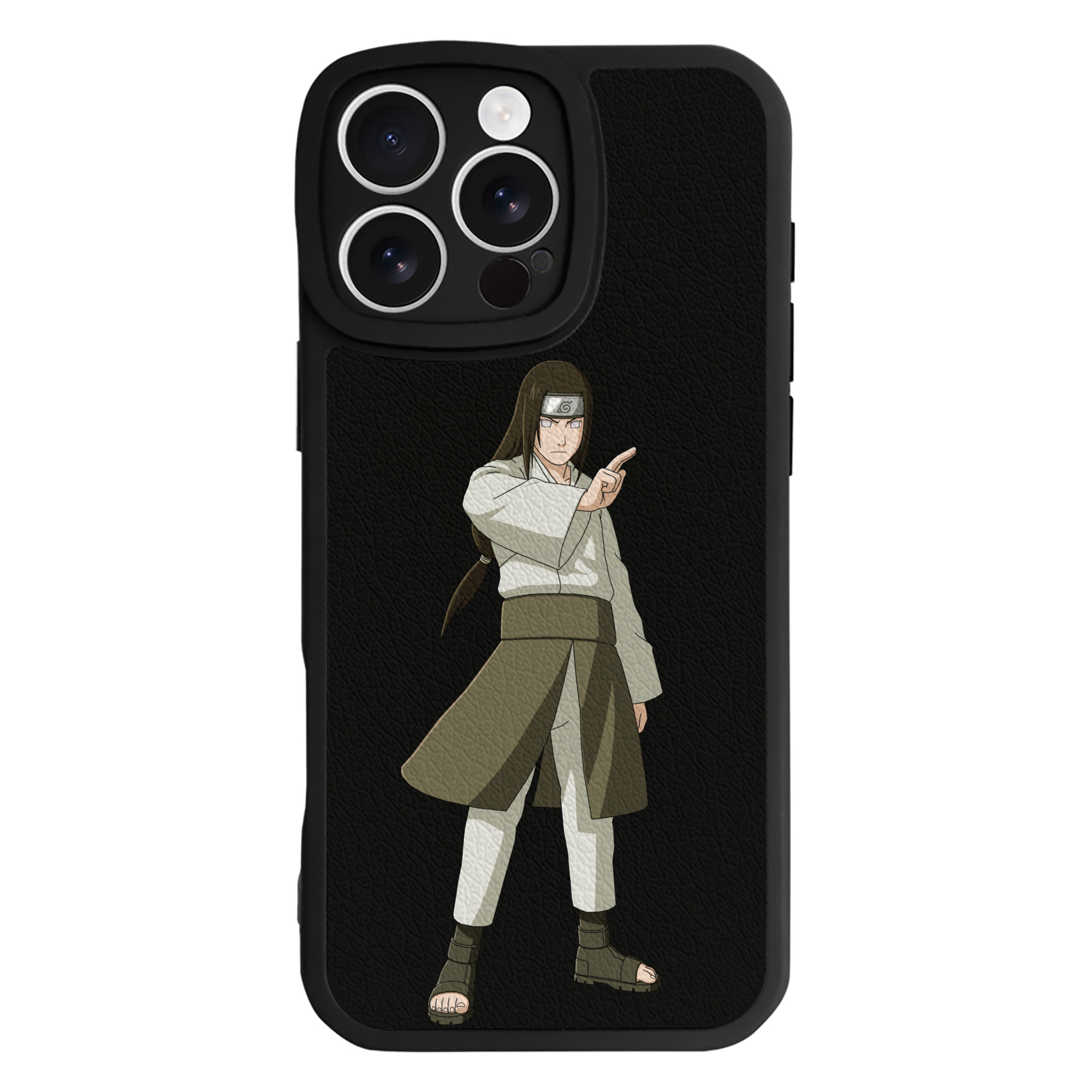 （画像用） NARUTO -ナルト- 日向ネジ Hyūga Neji 【iPhone 16シリーズ対応】シリコンスマホケース（レザー調） 材質：シリコン